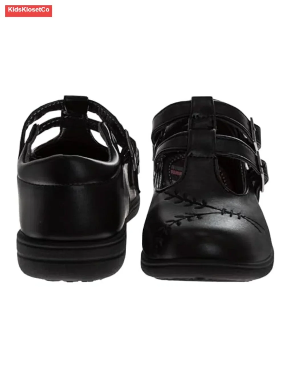 Girls Mary Jane Ballet Flats School Uniform Dress Shoes Round Toe Hook & Loop